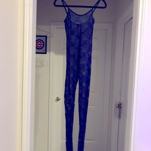 Navy blue full body lace jumpsuit NWOT